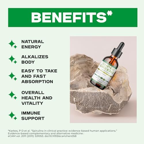 Gotas de Super Verdes Líquidas | Antioxidantes Poderosos | Apoyo Inmunológico | Salud Digestiva | Sabor a Menta | The Healthy Life for Me | 2oz - - imagen 6
