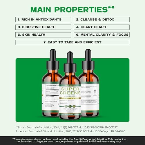 Gotas de Super Verdes Líquidas | Antioxidantes Poderosos | Apoyo Inmunológico | Salud Digestiva | Sabor a Menta | The Healthy Life for Me | 2oz - - imagen 7