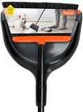 Juego de Escoba y Recogedor TreeLen, Recogedor se Sujeta a Mango de Escoba, Color Naranja - imagen 1