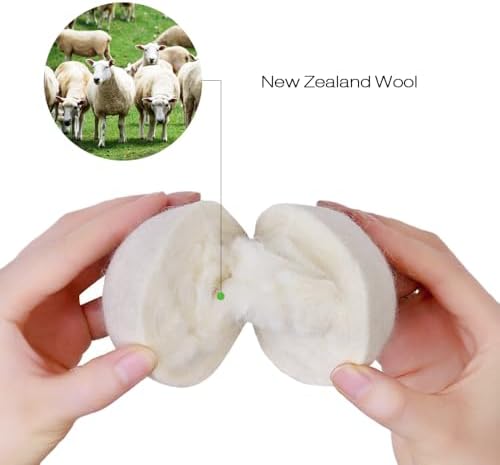 Bolas de Lana Raffaelo XL, 6 Piezas de Bolas Secadoras Reutilizables, Suavizante Natural y Removedor de Pelos de Mascota (Blanco) - imagen 2