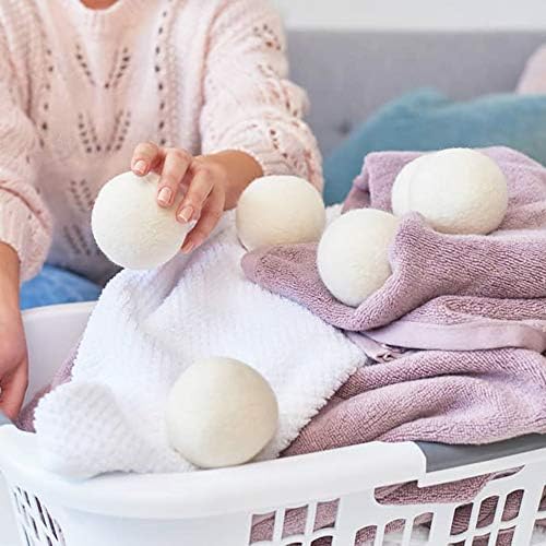 Bolas de Lana Raffaelo XL, 6 Piezas de Bolas Secadoras Reutilizables, Suavizante Natural y Removedor de Pelos de Mascota (Blanco) - imagen 6