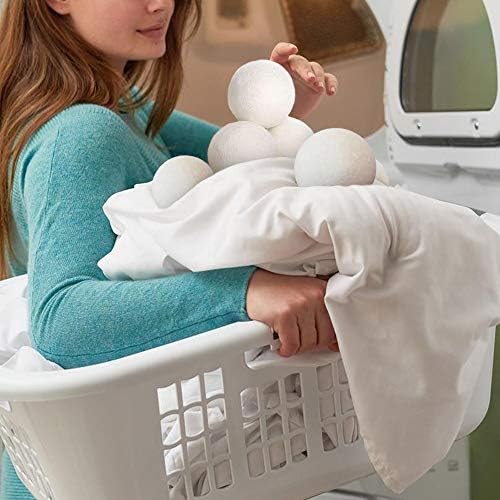 Bolas de Lana Raffaelo XL, 6 Piezas de Bolas Secadoras Reutilizables, Suavizante Natural y Removedor de Pelos de Mascota (Blanco) - imagen 8