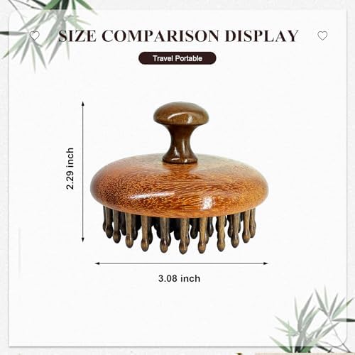 Masajeador de cuero cabelludo de madera para el crecimiento del cabello, cepillo de bambú para estimular la circulación, exfoliador natural - imagen 6