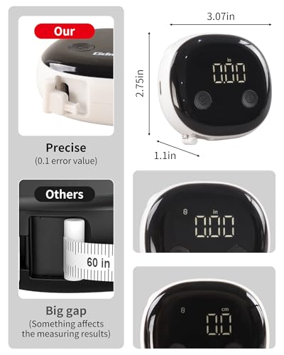Cinta Métrica Inteligente Gdncbm - Cinta Bluetooth para Medidas Corporales con App - Pantalla LED y Medida Retráctil Bloqueable para Pérdida de - imagen 6