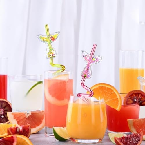 24 Popotes de Sirena Brillantes para Fiesta, Decoraciones de Cumpleaños Bajo el Mar, Incluye 2 Cepillos de Limpieza - imagen 5