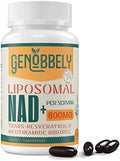 Suplemento Liposomal de NAD+ GENOBBELY 800 mg con Nicotinamida Ribósido 200 mg y Trans-Resveratrol 100 mg - 60 Días para Reparación del ADN y - imagen 1