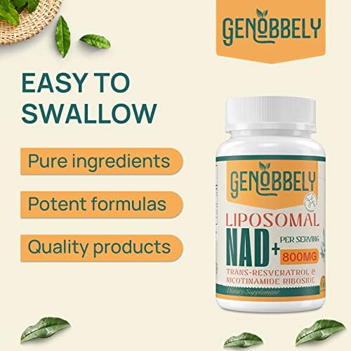 Suplemento Liposomal de NAD+ GENOBBELY 800 mg con Nicotinamida Ribósido 200 mg y Trans-Resveratrol 100 mg - 60 Días para Reparación del ADN y - imagen 5