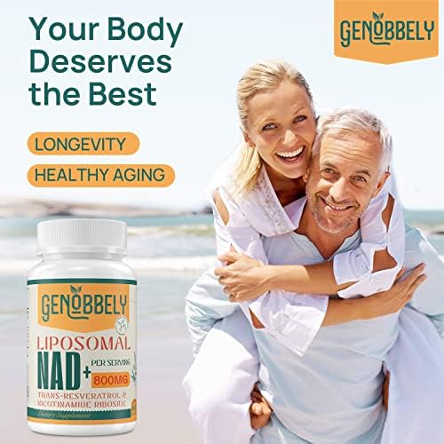 Suplemento Liposomal de NAD+ GENOBBELY 800 mg con Nicotinamida Ribósido 200 mg y Trans-Resveratrol 100 mg - 60 Días para Reparación del ADN y - imagen 6