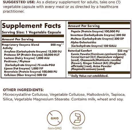 Solgar Comfort Zone Complejo Digestivo - 90 Cápsulas Vegetales - Enzimas para Apoyar la Digestión Natural - Kosher - 90 Porciones - imagen 3