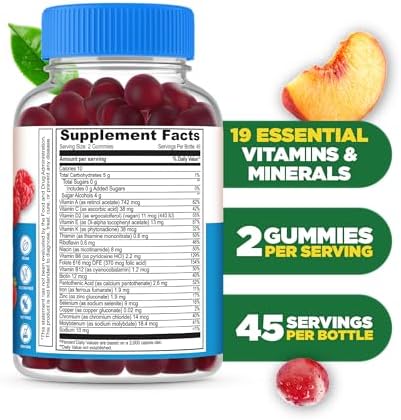Gomitas Multivitamínicas Sin Azúcar Lifeable | Con Hierro, Vitaminas A, C, D, E, Niacina, B6, Folato, B12, Biotina, Ácido Pantoténico, Zinc | 90 - imagen 2