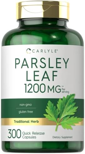 Cápsulas de Hojas de Perejil Carlyle | 300 Unidades | Suplemento Sin OGM y Libre de Gluten - imagen 1