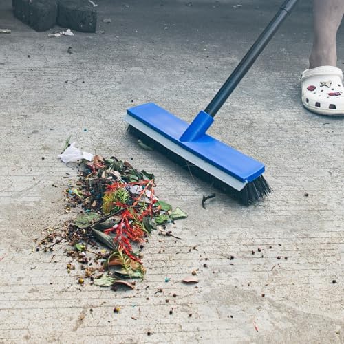 Escoba de Doble Función de 16 Pulgadas con Mango de 58 para Limpieza de Patio, Garaje y Concreto (Azul) - imagen 6