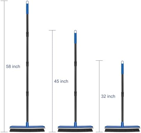 Escoba de Doble Función de 16 Pulgadas con Mango de 58 para Limpieza de Patio, Garaje y Concreto (Azul) - imagen 7