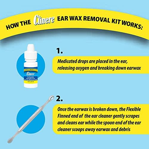 Kit de Remoción de Cerumen Clinere, Limpieza Segura y Suave del Cerumen, Alivio de Picazón, Efecto Instantáneo, 2 x 15 ml con 12 Palitos - imagen 3