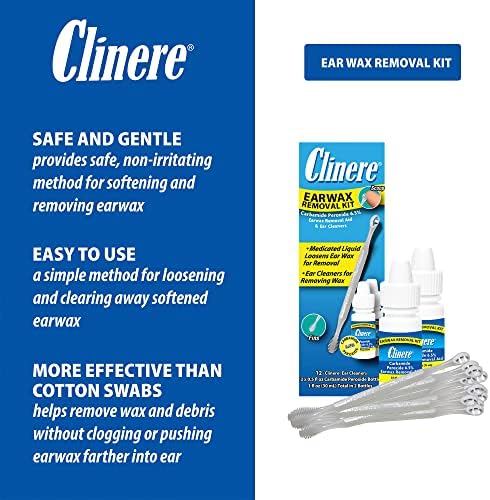 Kit de Remoción de Cerumen Clinere, Limpieza Segura y Suave del Cerumen, Alivio de Picazón, Efecto Instantáneo, 2 x 15 ml con 12 Palitos - imagen 4