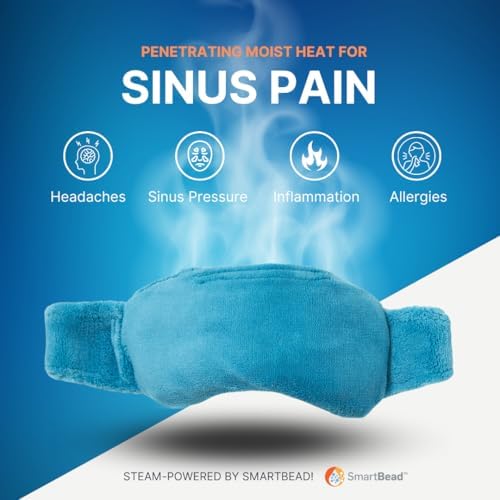Máscara de Alivio para Senos Nasales - Calor Húmedo para Presión por Alergias - Paquete Frío o Caliente - Máscara de Sueño con Peso, Regalos de Spa, - imagen 2