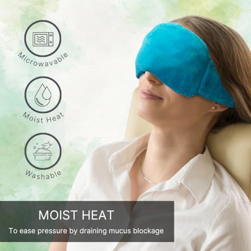 Máscara de Alivio para Senos Nasales - Calor Húmedo para Presión por Alergias - Paquete Frío o Caliente - Máscara de Sueño con Peso, Regalos de Spa, - imagen 3