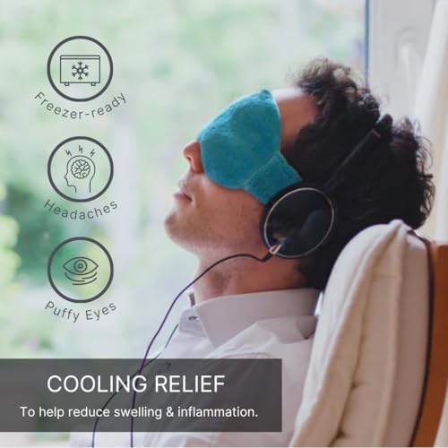 Máscara de Alivio para Senos Nasales - Calor Húmedo para Presión por Alergias - Paquete Frío o Caliente - Máscara de Sueño con Peso, Regalos de Spa, - imagen 4
