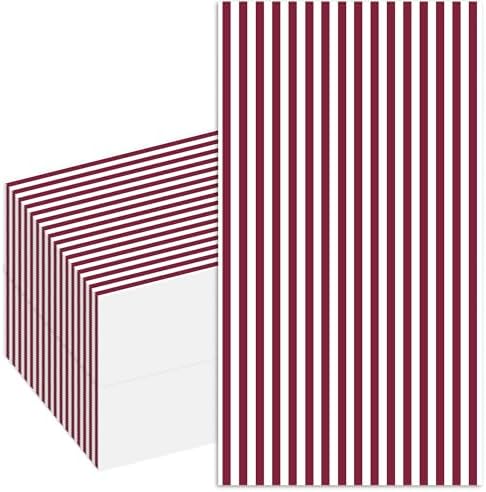 Servilletas de cóctel burdeos de Stxy (50 piezas) en rayas rojas y blancas, servilletas de papel para bodas, postres y graduaciones - 5 x 5 - imagen 1