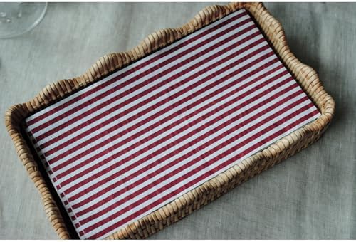 Servilletas de cóctel burdeos de Stxy (50 piezas) en rayas rojas y blancas, servilletas de papel para bodas, postres y graduaciones - 5 x 5 - imagen 5