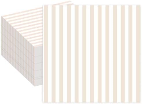 Servilletas de cóctel burdeos de Stxy (50 piezas) en rayas rojas y blancas, servilletas de papel para bodas, postres y graduaciones - 5 x 5 - imagen 8