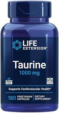 Suplemento de Taurina Pura Life Extension, 1000 mg, Salud del Corazón, Hígado y Cerebro, 180 Cápsulas Vegetarianas, No GMO y Sin Gluten - imagen 1
