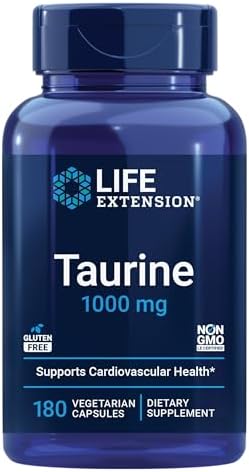 Suplemento de Taurina Pura Life Extension, 1000 mg, Salud del Corazón, Hígado y Cerebro, 180 Cápsulas Vegetarianas, No GMO y Sin Gluten - imagen 1