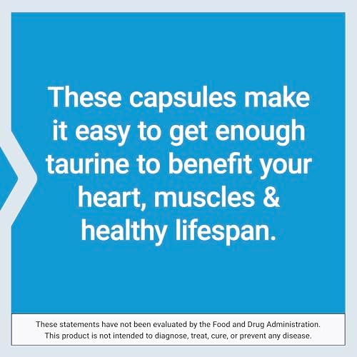 Suplemento de Taurina Pura Life Extension, 1000 mg, Salud del Corazón, Hígado y Cerebro, 180 Cápsulas Vegetarianas, No GMO y Sin Gluten - imagen 5