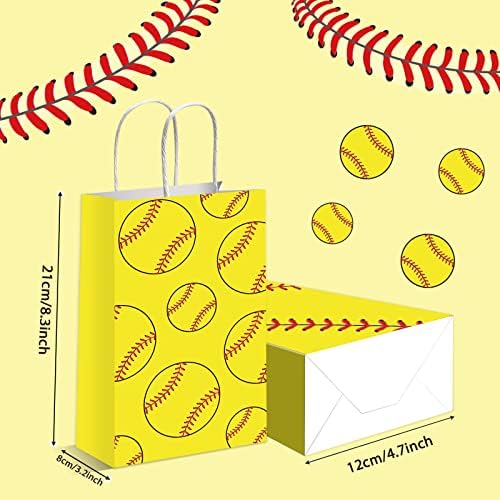 Bolsas de Regalo para Fiesta de Softball - 16 Piezas, Bolsas de Kraft para Snacks y Sorprendentes Decoraciones de Cumpleaños Temáticas de Deportes - imagen 2