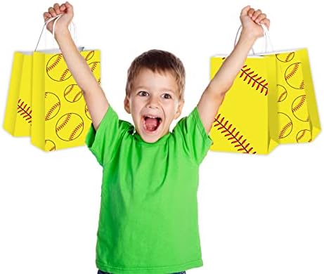 Bolsas de Regalo para Fiesta de Softball - 16 Piezas, Bolsas de Kraft para Snacks y Sorprendentes Decoraciones de Cumpleaños Temáticas de Deportes - imagen 5