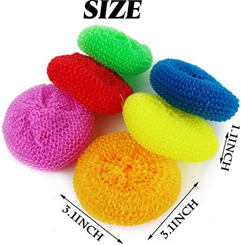 NSBELL 30PCS Estropajos de Plástico para Trastes, Estropajos Redondos de Nylon, Almohadillas de Limpieza sin Rayar - imagen 2