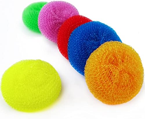 NSBELL 30PCS Estropajos de Plástico para Trastes, Estropajos Redondos de Nylon, Almohadillas de Limpieza sin Rayar - imagen 5