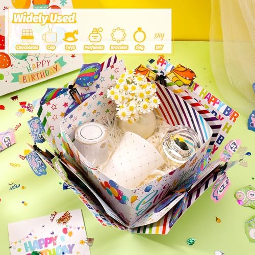Caja de Regalo Explosiva XLSXEXCL para Cumpleaños, Sorpresa de Mariposa Voladora, DIY, 7.9x7.9x5.1in, Ideal para Bodas, Día de las Madres y - imagen 6