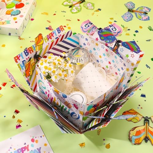 Caja de Regalo Explosiva XLSXEXCL para Cumpleaños, Sorpresa de Mariposa Voladora, DIY, 7.9x7.9x5.1in, Ideal para Bodas, Día de las Madres y - imagen 7