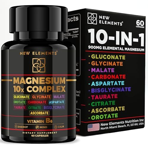 Complejo de Magnesio 10X – 900mg de Magnesio Elemental | Glicinato, Gluconato, Malato, Orotato, Carbonato, Aspartato, Taurato, Citrato, Bisglicinato, - imagen 1