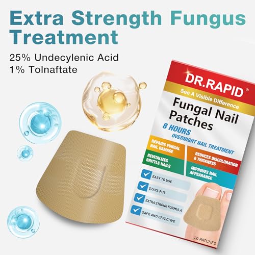 Parche Antifúngico para Uñas DR.RAPID, Tratamiento Extra Fuerte para Hongos en Uñas de Pies - 20 Parches para Tratamiento Nocturno de Hongos en Uñas - imagen 2