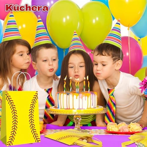 Bolsas de Regalo de Softball Küchera para Niñas – Paquete de 12 Bolsas de Sorprisas para Cumpleaños, Fiestas, Regalos de Fin de Temporada, con Asas - imagen 2