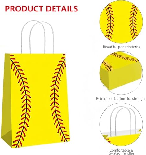 Bolsas de Regalo de Softball Küchera para Niñas – Paquete de 12 Bolsas de Sorprisas para Cumpleaños, Fiestas, Regalos de Fin de Temporada, con Asas - imagen 3