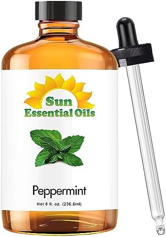 Aceites Esenciales Sun - Aceite Esencial de Menta (8 oz) con Gotero para Difusor, Humidificador, Masaje Corporal, Velas y Jabones en Casa - imagen 1