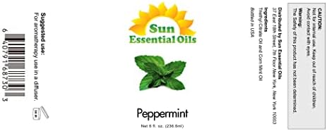 Aceites Esenciales Sun - Aceite Esencial de Menta (8 oz) con Gotero para Difusor, Humidificador, Masaje Corporal, Velas y Jabones en Casa - imagen 2