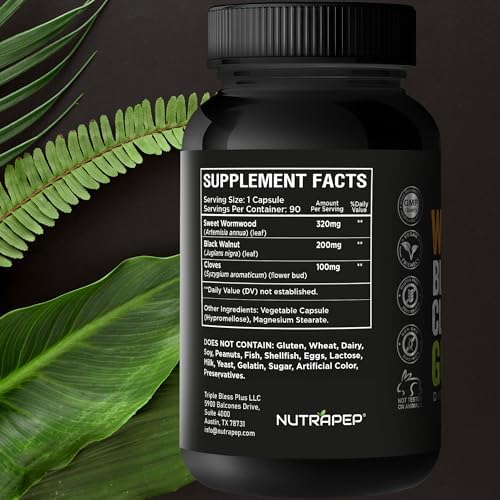 Cápsulas NutraPep de Ajenjo, Nogal Negro y Clavo - Detox Natural para Limpiar el Intestino - Salud Digestiva y Soporte Intestinal - Suplemento - imagen 7