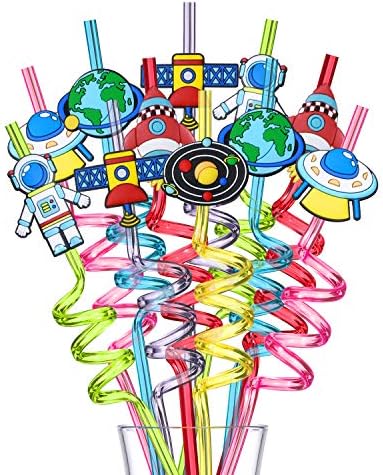 Popotes de Espacio Exterior para Fiestas de Cumpleaños con 2 Cepillos de Limpieza | Accesorios de Cohete, Astronauta y Planetas (24+2) - imagen 5