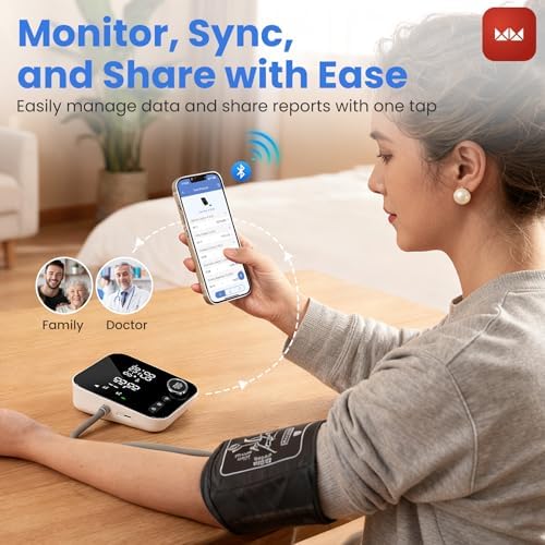 Monitor de Presión Arterial Inteligente con Bluetooth, Automático para Brazo Superior, Manguito Grande (22-42 cm), 2x120 Memoria, Pantalla LED - imagen 6