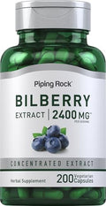 Cápsulas de Extracto de Arándano Bilberry Piping Rock | 200 Píldoras | Suplemento Herbal Vegetariano, Sin OGM, Sin Gluten - imagen 1