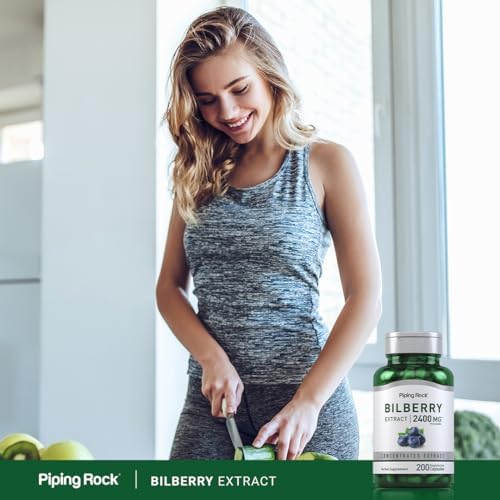 Cápsulas de Extracto de Arándano Bilberry Piping Rock | 200 Píldoras | Suplemento Herbal Vegetariano, Sin OGM, Sin Gluten - imagen 6