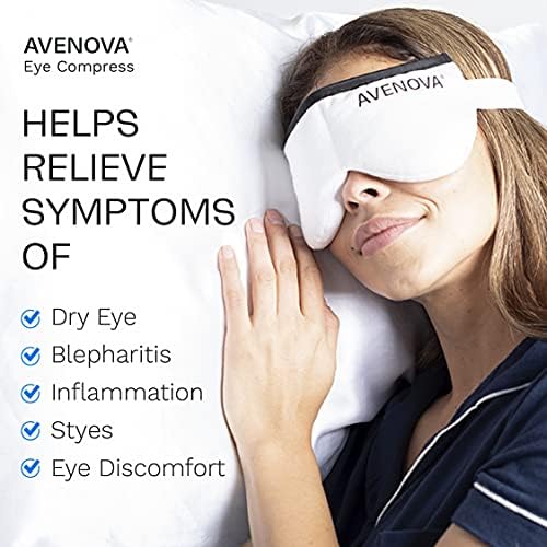 Máscara de Compresas Oculares Avenova - Máscara Reutilizable y Calentable para Ojos Irritados - Alivio de Estilo, Dolores de Cabeza, Alergias y Senos - imagen 4