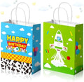Bolsas de Regalo CHENRINDECO 24PCS con Patrón de Vaca para Fiesta de Cumpleaños, Bolsas de Papel Azul Cielo y Nubes Blancas con Asa, Suministros para - imagen 1