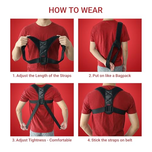 Corrector de Postura FLEXIOR para Hombres y Mujeres, Soporte Ajustable para Espalda Alta y Media, Corrector Cómodo con Bolsa de Transporte - imagen 3