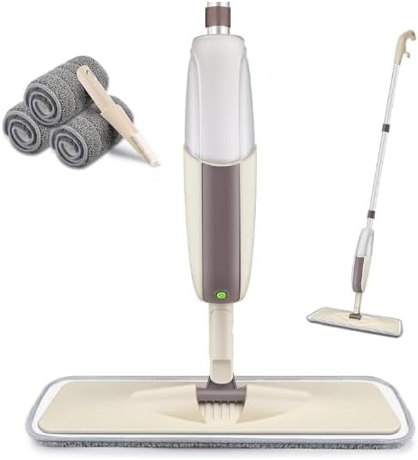 Mopa Spray HOMTOYOU para Limpieza de Pisos: Mopa Húmeda con 3 Paños de Microfibra Lavables para Madera, Vinil y Cerámica en Casa y Cocina - imagen 1