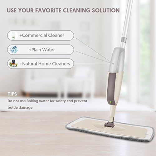 Mopa Spray HOMTOYOU para Limpieza de Pisos: Mopa Húmeda con 3 Paños de Microfibra Lavables para Madera, Vinil y Cerámica en Casa y Cocina - imagen 6